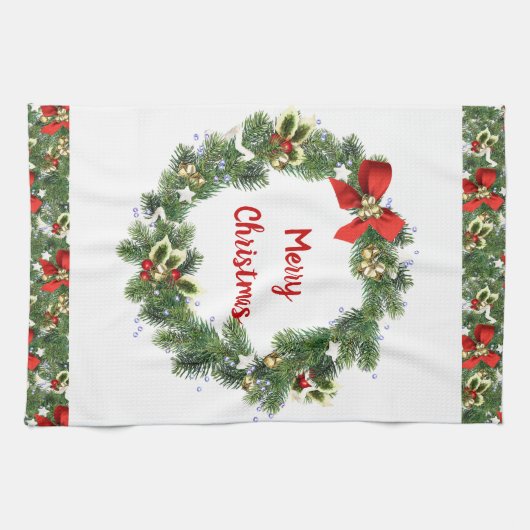 Vroege kerstavond thuis theedoek (Horizontaal)