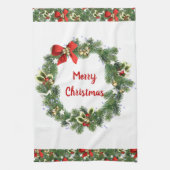 Vroege kerstavond thuis theedoek (Verticaal)