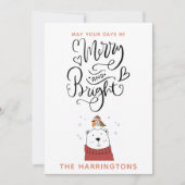 Vroege kerstavond van vrolijk Beer Feestdagenkaart (Voorkant)