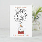 Vroege kerstavond van vrolijk Beer Feestdagenkaart (Staand voorkant)