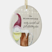 Vroege kerstbier en wijn met huwelijk keramisch ornament (Rechts)