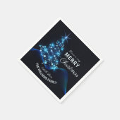 Vroege kerstblauwe boom en sterrenfeestdag servet (Hoek)