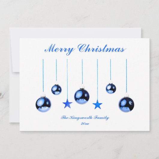 Vroege kerstblauwe versiering met lege rug (Voorkant)