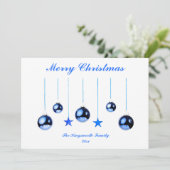 Vroege kerstblauwe versiering met lege rug (Staand voorkant)