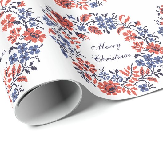 Vroege kerstbloemen cadeaupapier (Rol Hoek)