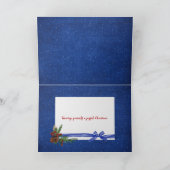 Vroege kerstboeg op blauwe feestkaart feestdagen kaart (Binnen)