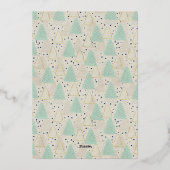 Vroege kerstbomen 4 Foto Collage Mint Gold Folie Feestdagenkaart (Achterkant)