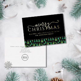 Vroege kerstbomen Business Logo Gold Foil Holi Folie Feestdagenkaart