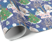 Vroege kerstbomen en moon cadeaupapier (Rol Hoek)