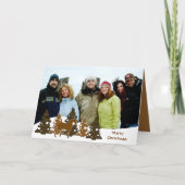 Vroege kerstbomen en paarden feestdagen kaart (Voorkant)