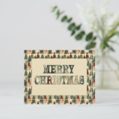 Vroege kerstbomen feestdagenkaart (Staand voorkant)