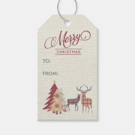 Vroege kerstbomen, Labels met deer Gift Cadeaulabel