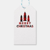 Vroege kerstbomen met feestelijke cadeaubeurs cadeaulabel (Voorkant)