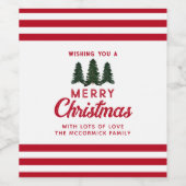 Vroege kerstbomen op maat wijn etiket (Enkel label)