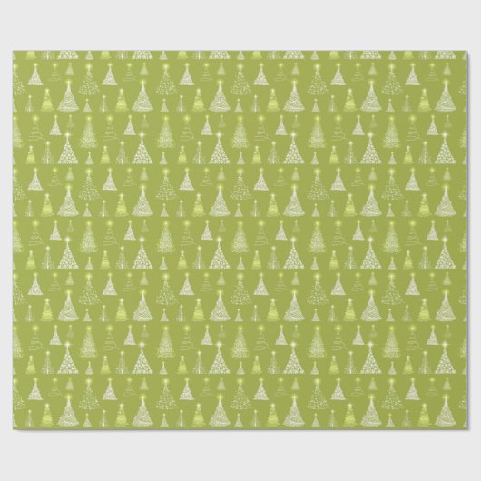 Vroege kerstbomen Pattern Green ID844 Cadeaupapier (Vlak)