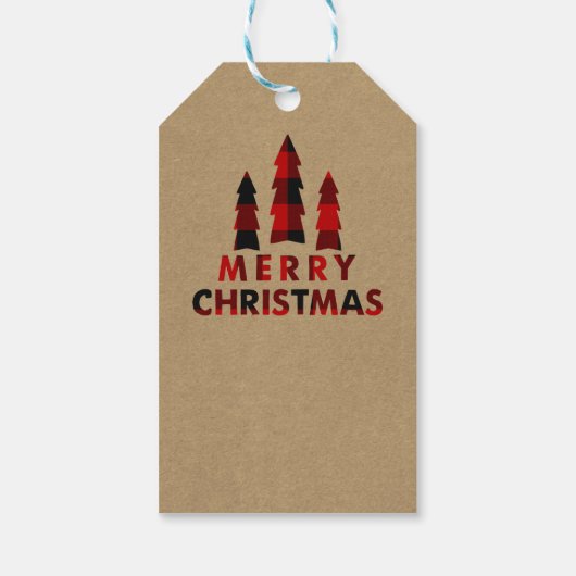 Vroege kerstbomen Pset Kraft Gift Exchange Cadeaulabel (Achterkant)