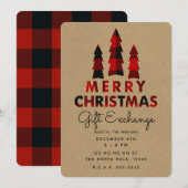 Vroege kerstbomen Pset Kraft Gift Exchange Kaart (Voorkant / Achterkant)
