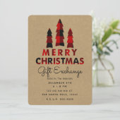 Vroege kerstbomen Pset Kraft Gift Exchange Kaart (Staand voorkant)