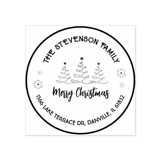 Vroege kerstbomen rubberstempel (Afrduk)