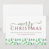 Vroege kerstbomen voor zakelijke doeleinden feestdagenkaart (Voorkant / Achterkant)