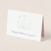 Vroege kerstboom Art Birthday Real Folie Card Kaarten (Voorkant)
