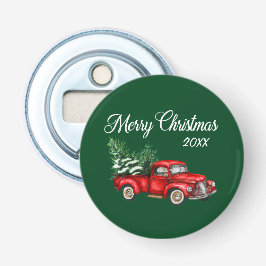 Vroege kerstboom Datum  Red Truck Green Button Flesopener