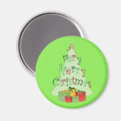 Vroege kerstboom en Cadeaus Magneten (Voorkant / Achterkant)