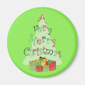 Vroege kerstboom en Cadeaus Magneten (Voorkant)