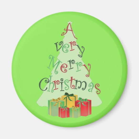 Vroege kerstboom en Cadeaus Magneten (Voorkant)