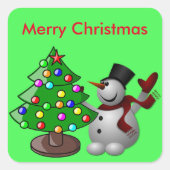 Vroege kerstboom en Snowman Stickers (Voorkant)