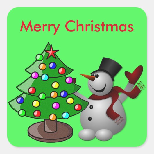 Vroege kerstboom en Snowman Stickers (Voorkant)
