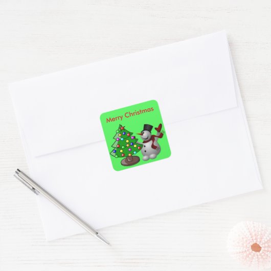 Vroege kerstboom en Snowman Stickers (Envelop)
