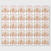 Vroege kerstboom en sterren cadeaupapier (Vlak)