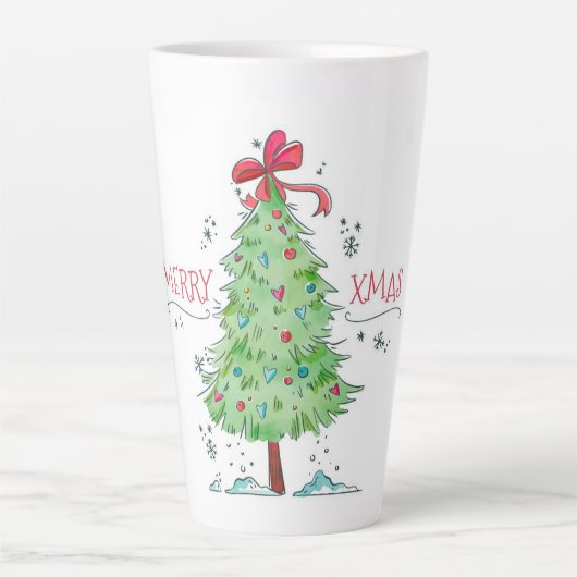 Vroege kerstboom latte mok (Voorkant)
