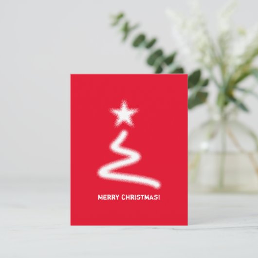 Vroege kerstboom met de rode, zakelijke QR-code Feestdagenkaart (Staand voorkant)