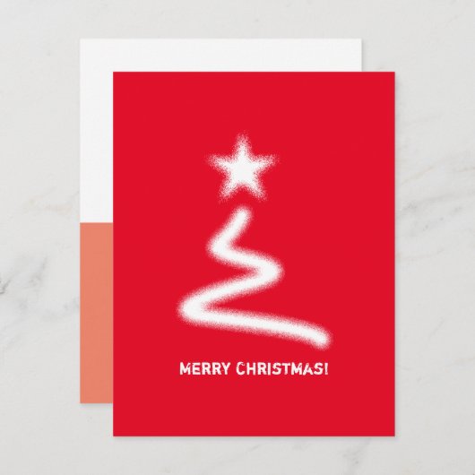 Vroege kerstboom met de rode, zakelijke QR-code Feestdagenkaart (Voorkant / Achterkant)