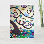 Vroege kerstboom met details van het leven feestdagen kaart (Voorkant)