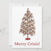 Vroege kerstboom met Merry Crisis Feestdagenkaart (Voorkant)