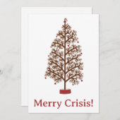 Vroege kerstboom met Merry Crisis Feestdagenkaart (Voorkant / Achterkant)