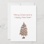 Vroege kerstboom met Merry Crisis Feestdagenkaart (Achterkant)