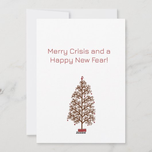 Vroege kerstboom met Merry Crisis Feestdagenkaart (Achterkant)