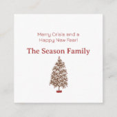 Vroege kerstboom met Merry Crisis Informatiekaartje (Achterkant)