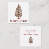 Vroege kerstboom met Merry Crisis Informatiekaartje (Voorkant / Achterkant)