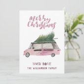 Vroege kerstboom Van Waterverf Holiday Kaart (Staand voorkant)