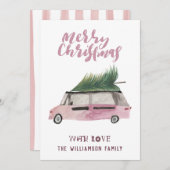 Vroege kerstboom Van Waterverf Holiday Kaart (Voorkant / Achterkant)