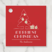 Vroege kerstboomfeestdag bedankjes labels (Voorkant)