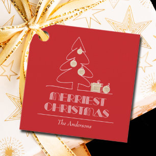 Vroege kerstboomfeestdag bedankjes labels