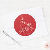 Vroege kerstboomfeestdag ronde sticker (Envelop)