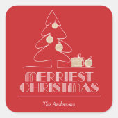 Vroege kerstboomfeestdag vierkante sticker (Voorkant)