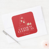 Vroege kerstboomfeestdag vierkante sticker (Envelop)